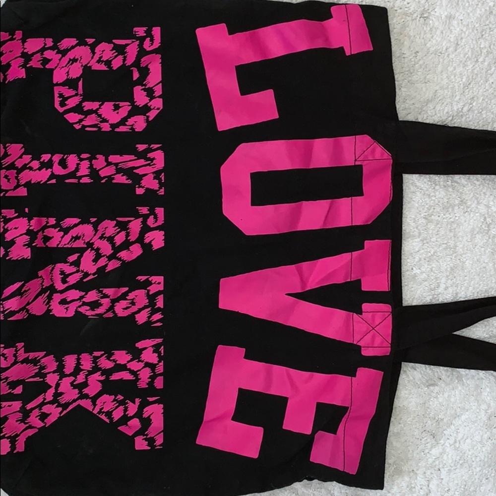 Oversized Love Pink Black and Cheetah Bag